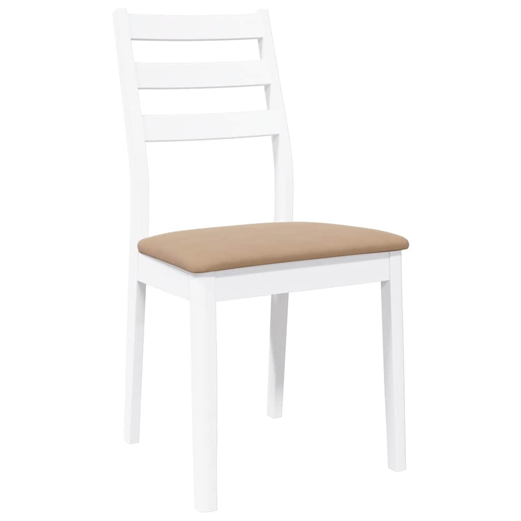 Chaises à manger coussins 2 pcs blanc bois massif caoutchouc - XIOS