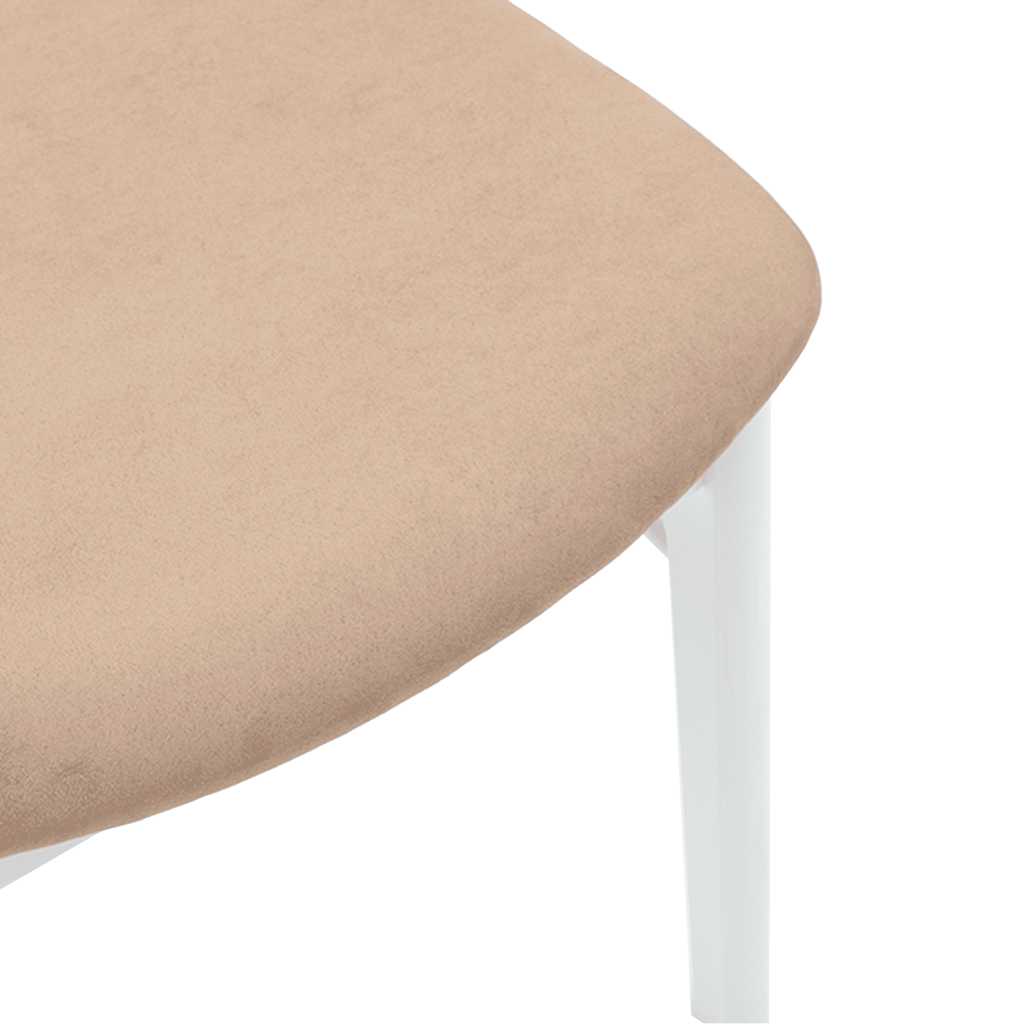Chaises à manger coussins 2 pcs blanc bois massif caoutchouc