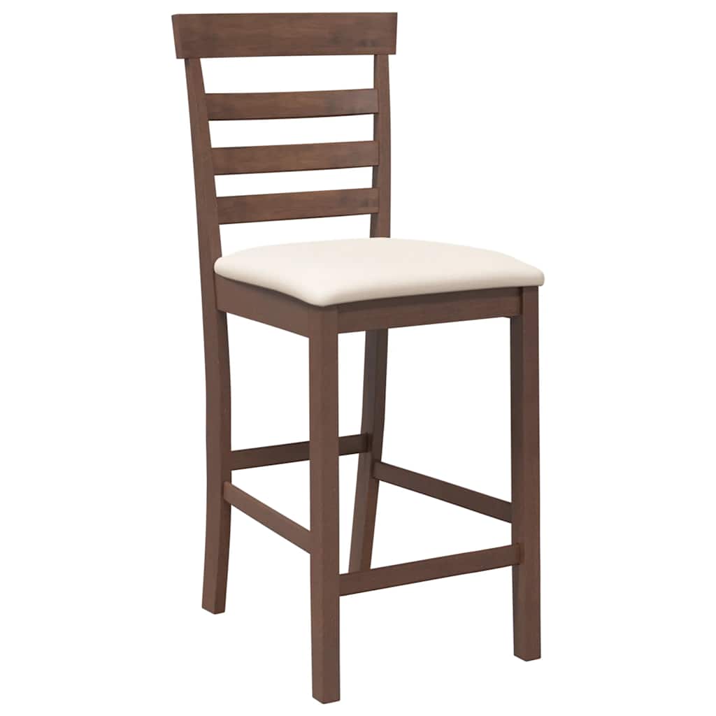 Tabourets de bar avec coussins 2 pcs marron bois massif d'hévéa - XIOS