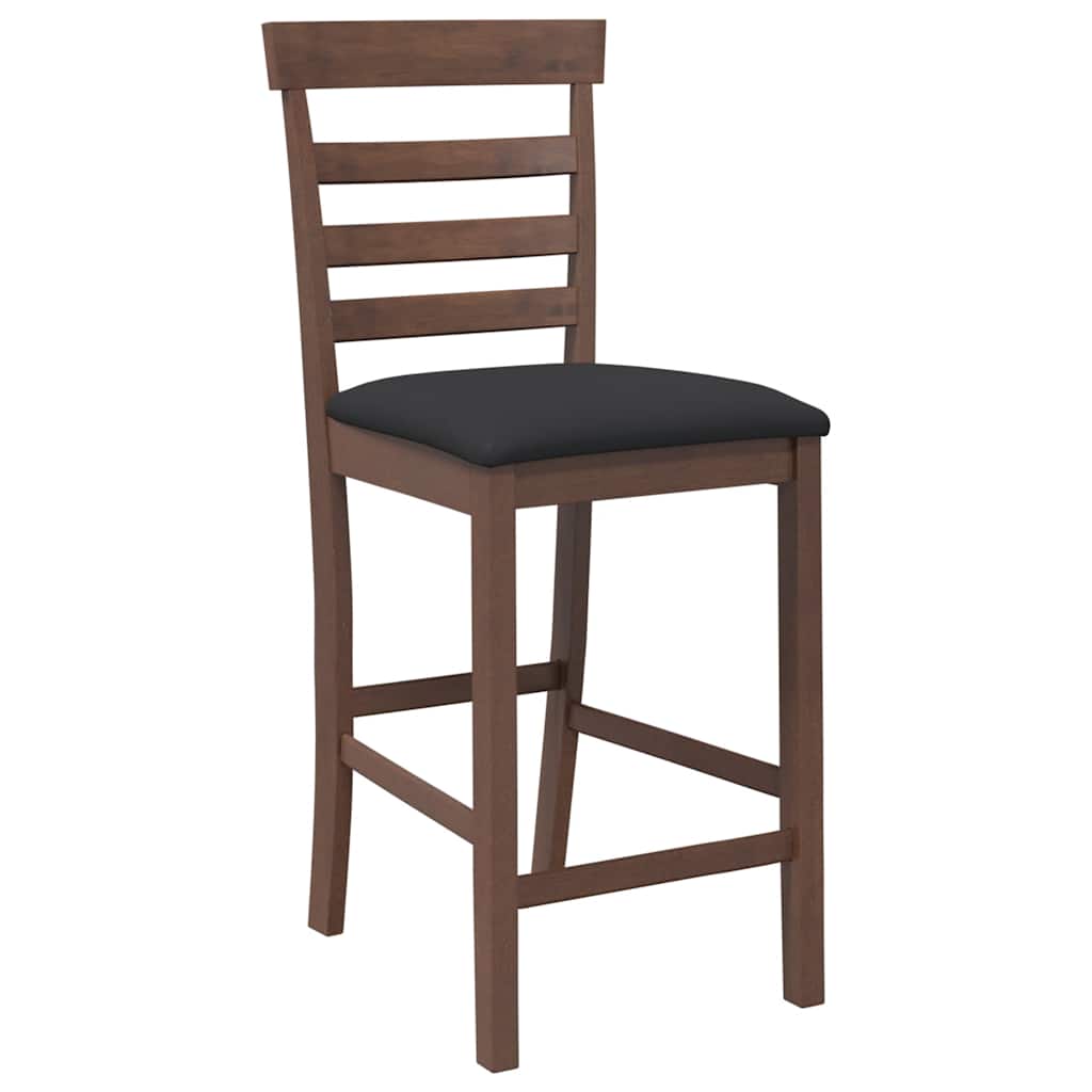 Tabourets de bar avec coussins 2 pcs marron bois massif d'hévéa - XIOS