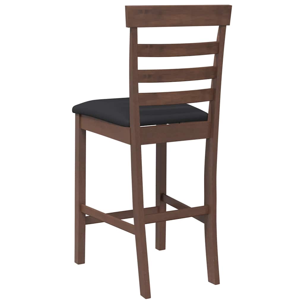 Tabourets de bar avec coussins 2 pcs marron bois massif d'hévéa - XIOS