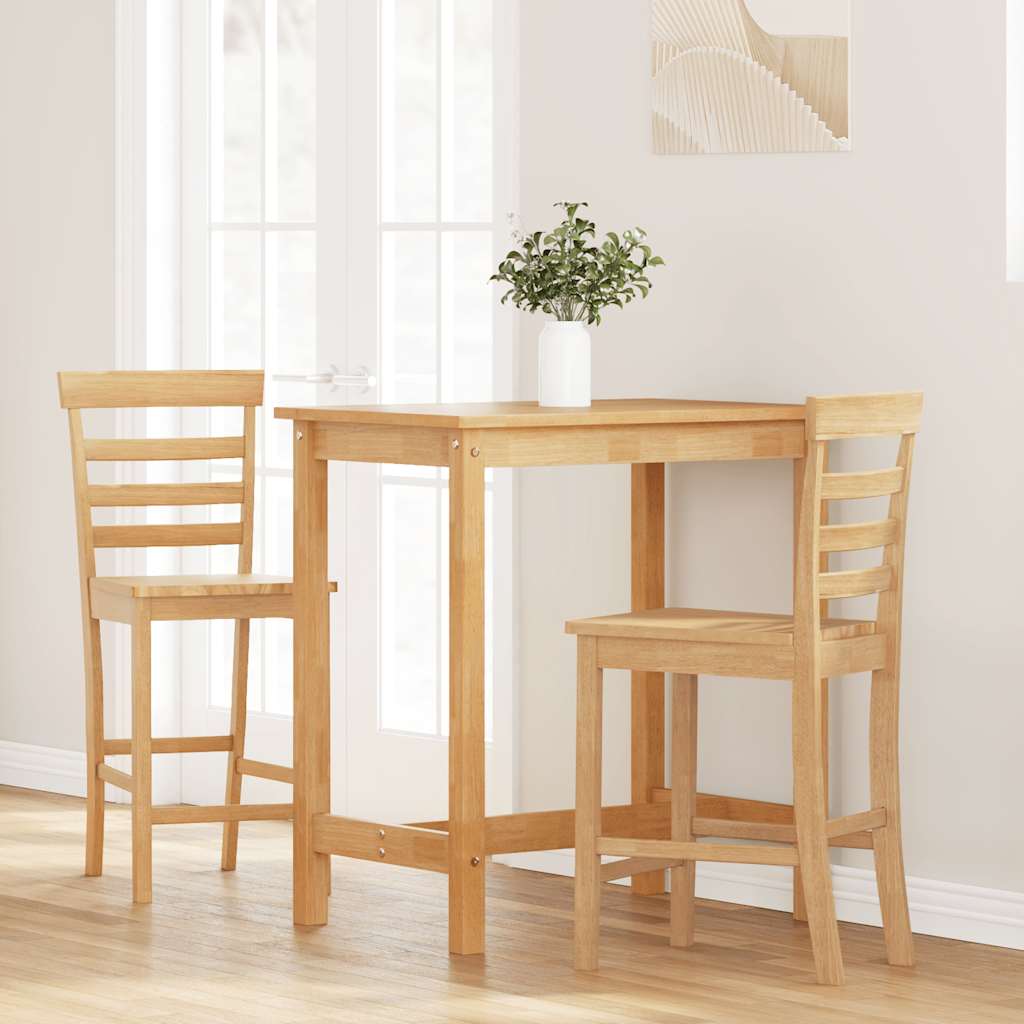 Tabourets de bar 2 pcs naturel bois massif d'hévéa - XIOS