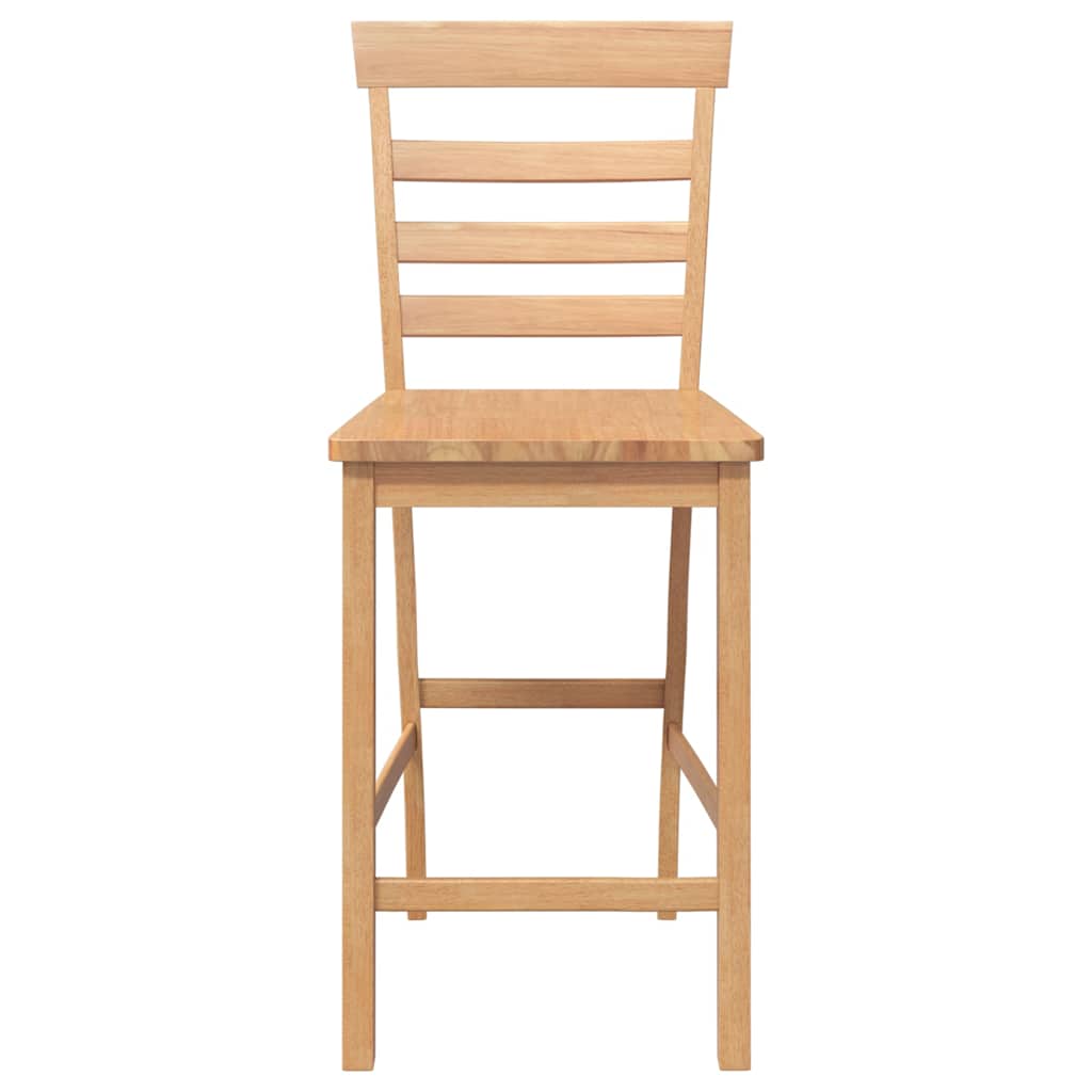 Tabourets de bar 2 pcs naturel bois massif d'hévéa - XIOS