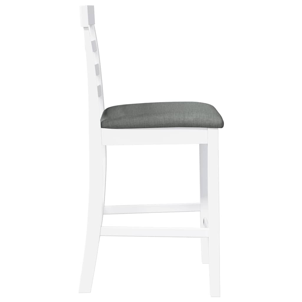 Tabourets de bar avec coussins 2 pcs blanc bois massif d'hévéa - XIOS
