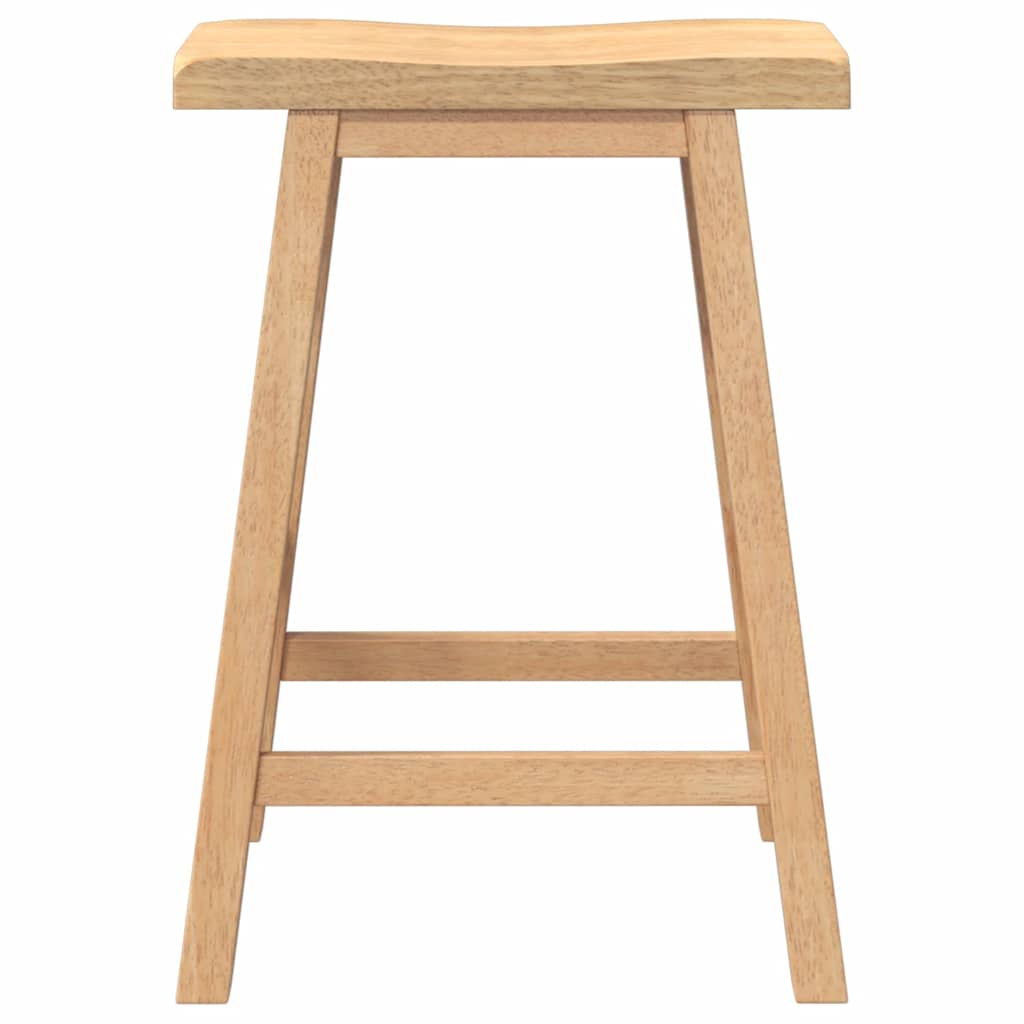 Tabourets de bar (lot de 2) en bois massif naturel et caoutchouc - XIOS