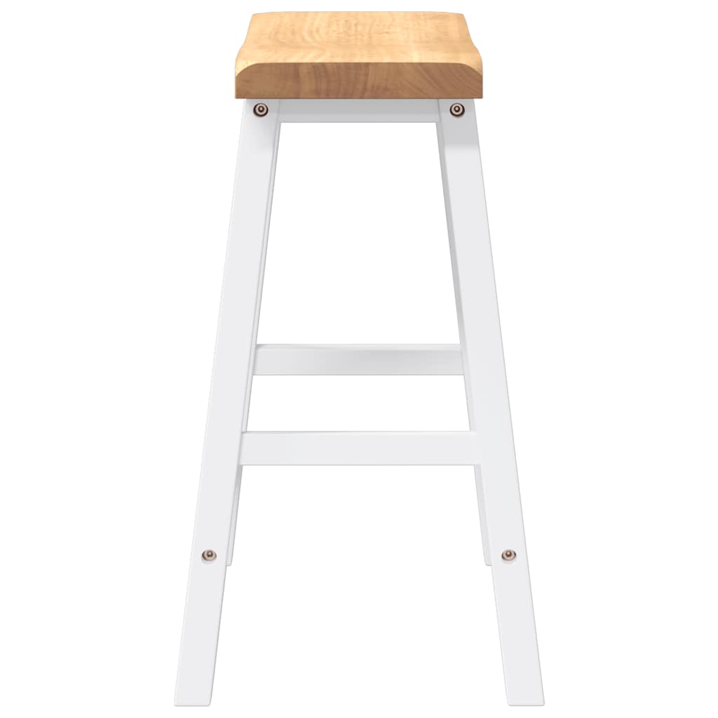 Tabourets de bar (lot de 2) en bois massif blanc et caoutchouc - XIOS