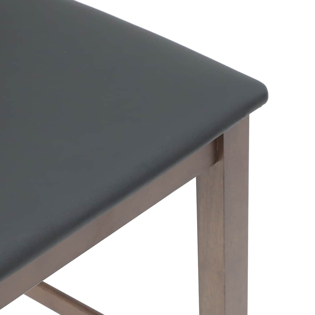 Tabourets de bar avec coussins (lot de 2) en bois massif marron et caoutchouc - XIOS