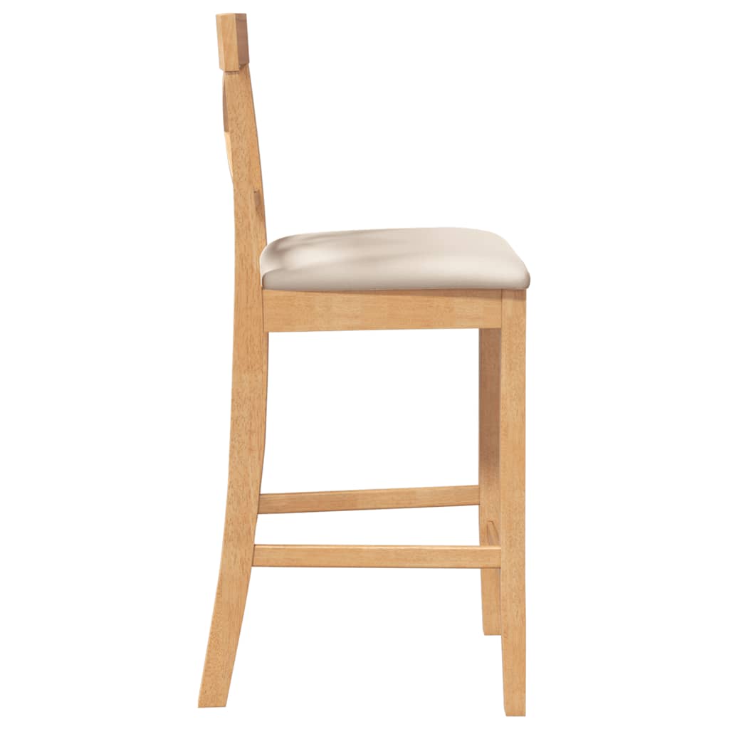 Tabourets de bar avec coussins (2 pcs) en bois massif naturel et caoutchouc - XIOS