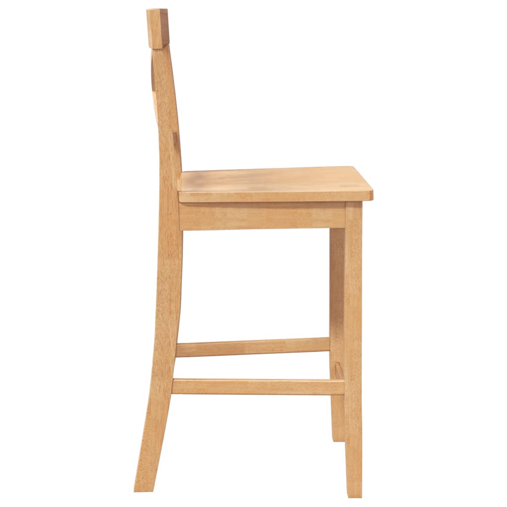 Tabourets de bar (lot de 2) en bois massif naturel et caoutchouc - XIOS