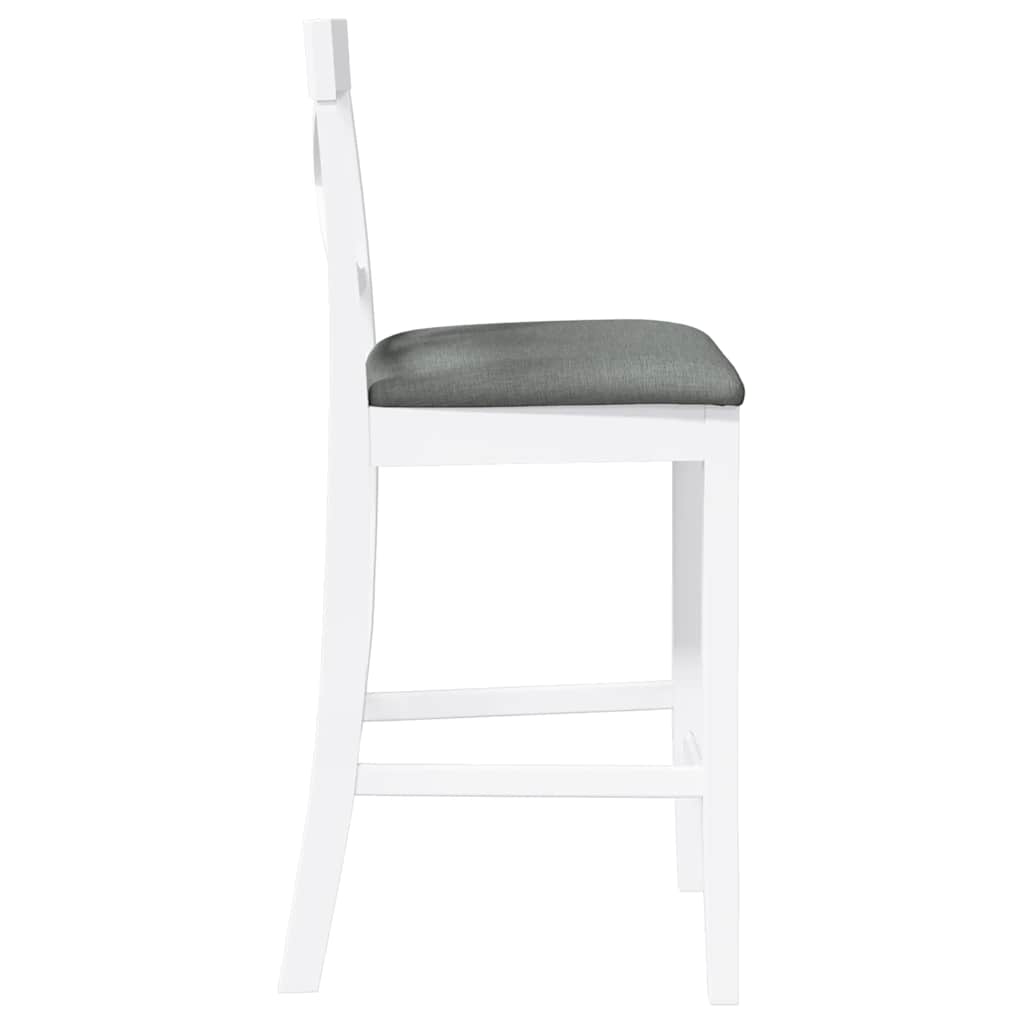 Tabourets de bar avec coussins (lot de 2) en bois massif blanc et caoutchouc - XIOS