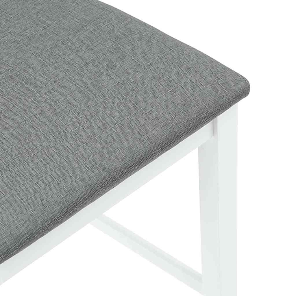 Tabourets de bar avec coussins (lot de 2) en bois massif blanc et caoutchouc - XIOS