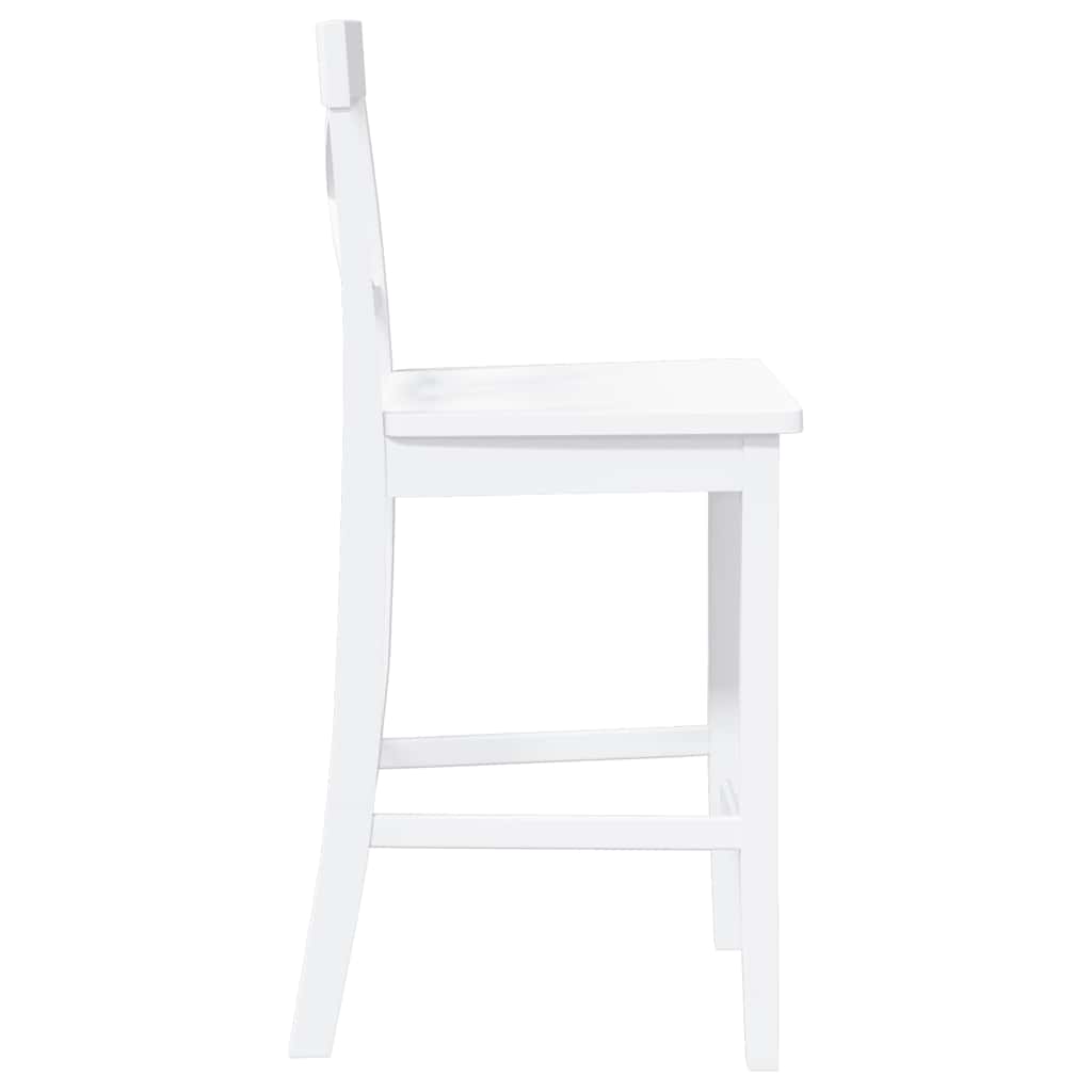Tabourets de bar (lot de 2) en bois massif blanc et caoutchouc - XIOS