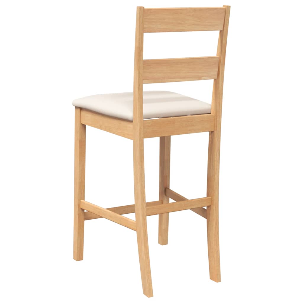 Tabourets de bar avec coussins 2pcs naturel bois massif d'hévéa - XIOS
