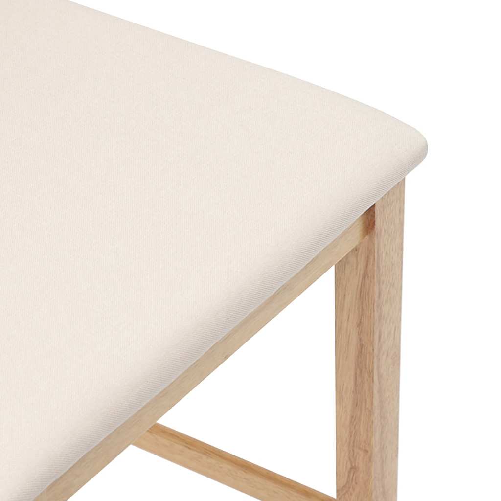 Tabourets de bar avec coussins 2pcs naturel bois massif d'hévéa - XIOS