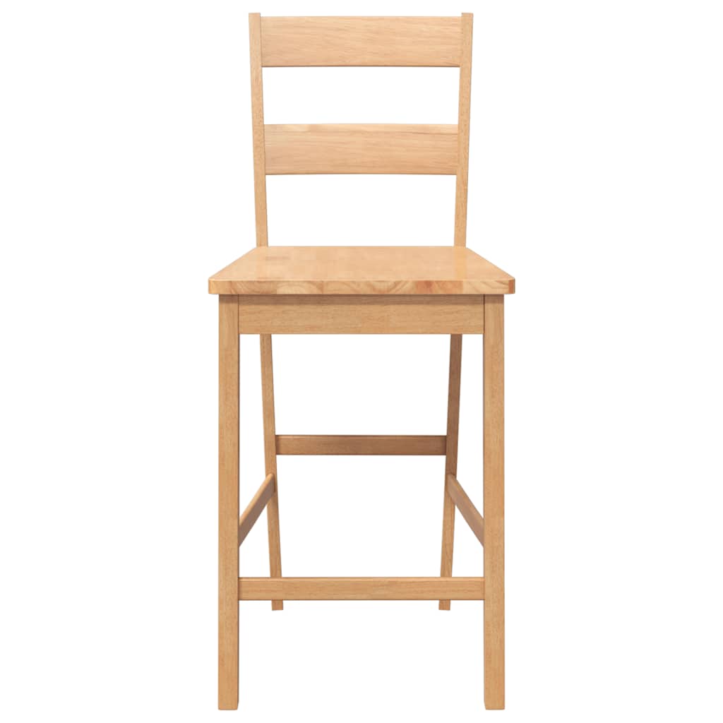 Tabourets de bar 2 pcs naturel bois massif d'hévéa - XIOS