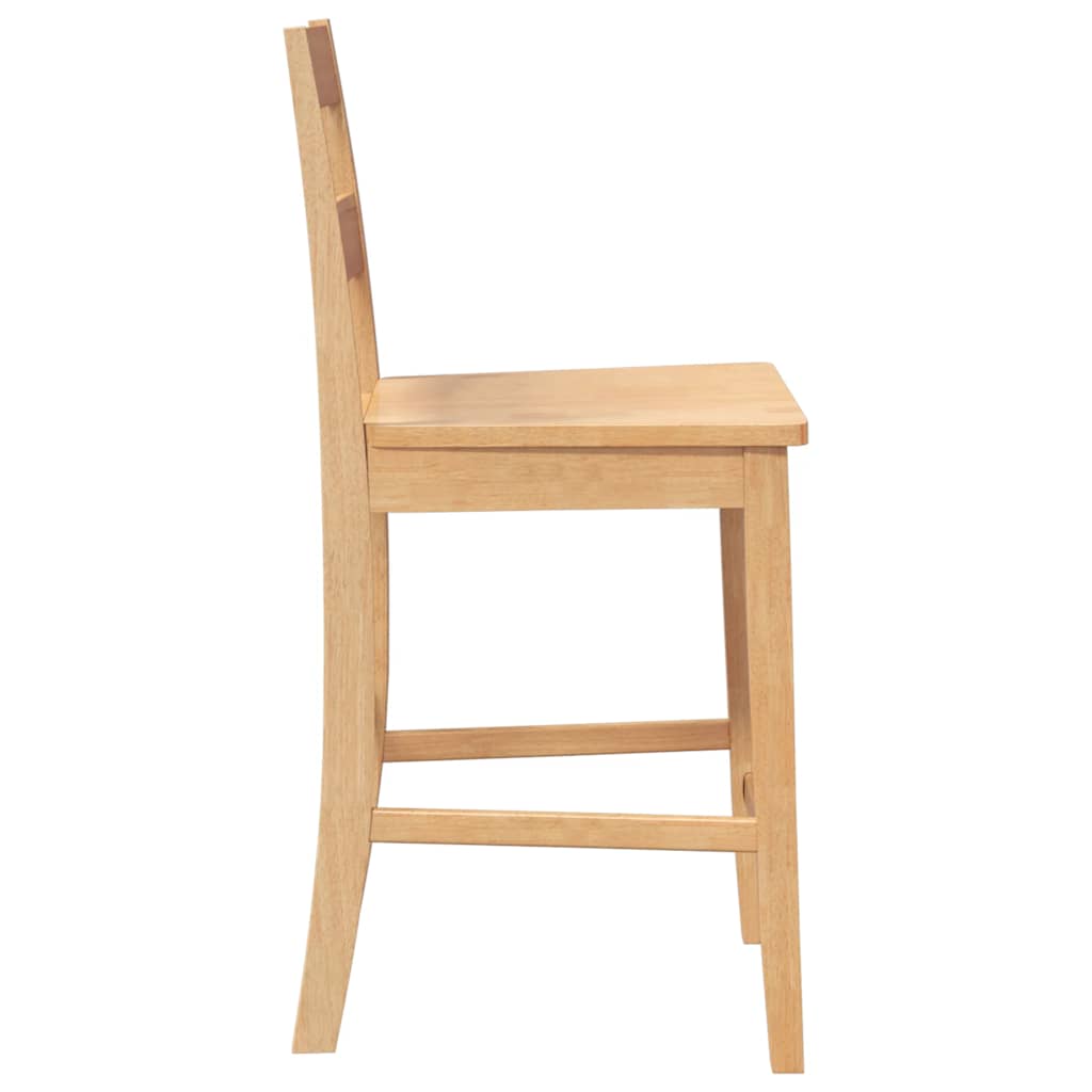 Tabourets de bar 2 pcs naturel bois massif d'hévéa - XIOS
