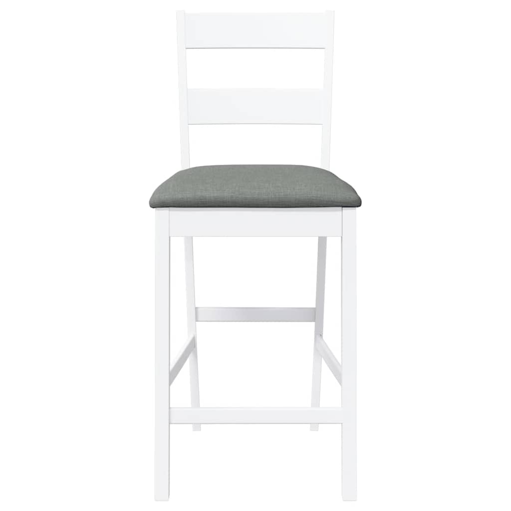 Tabourets de bar avec coussins 2 pcs blanc bois massif d'hévéa - XIOS