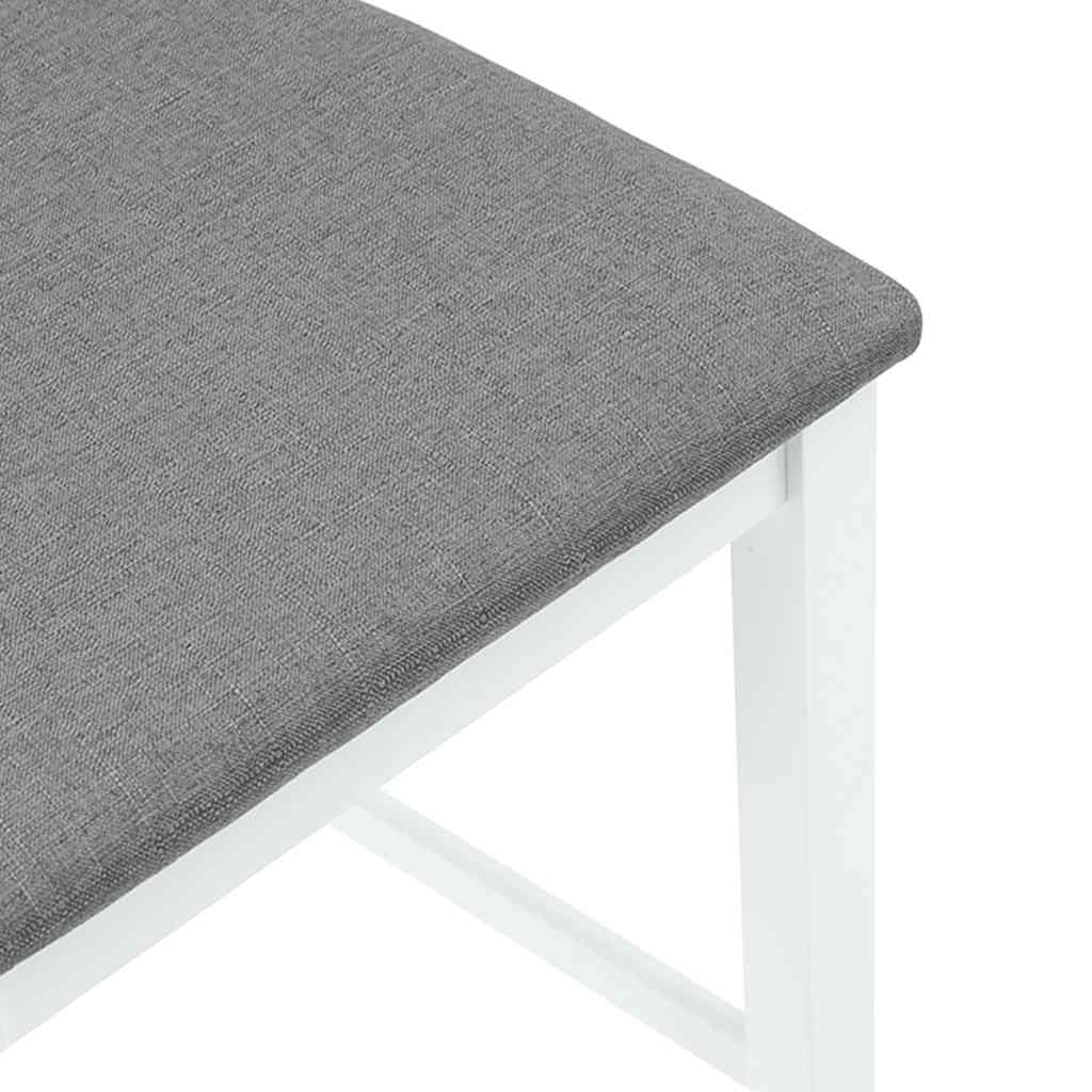 Tabourets de bar avec coussins 2 pcs blanc bois massif d'hévéa - XIOS