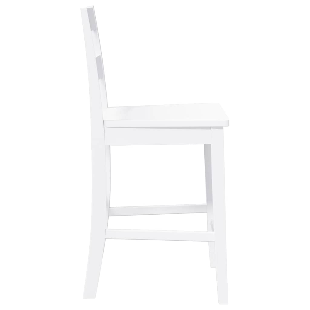 Tabourets de bar 2 pcs blanc bois massif d'hévéa - XIOS
