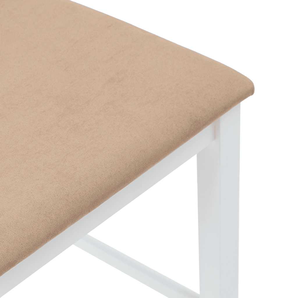 Tabourets de bar avec coussins 2 pcs blanc bois massif d'hévéa - XIOS