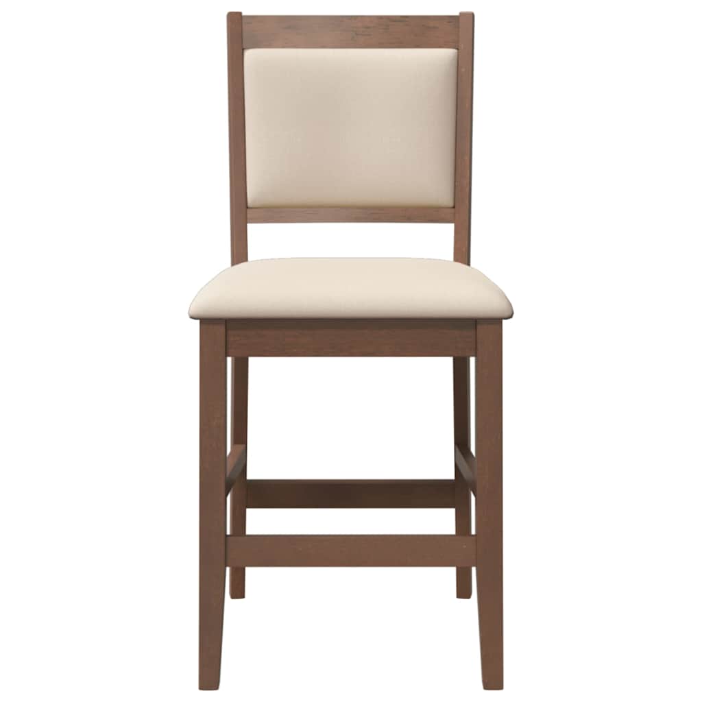 Tabourets de bar avec coussins (lot de 2) en bois massif marron et caoutchouc - XIOS