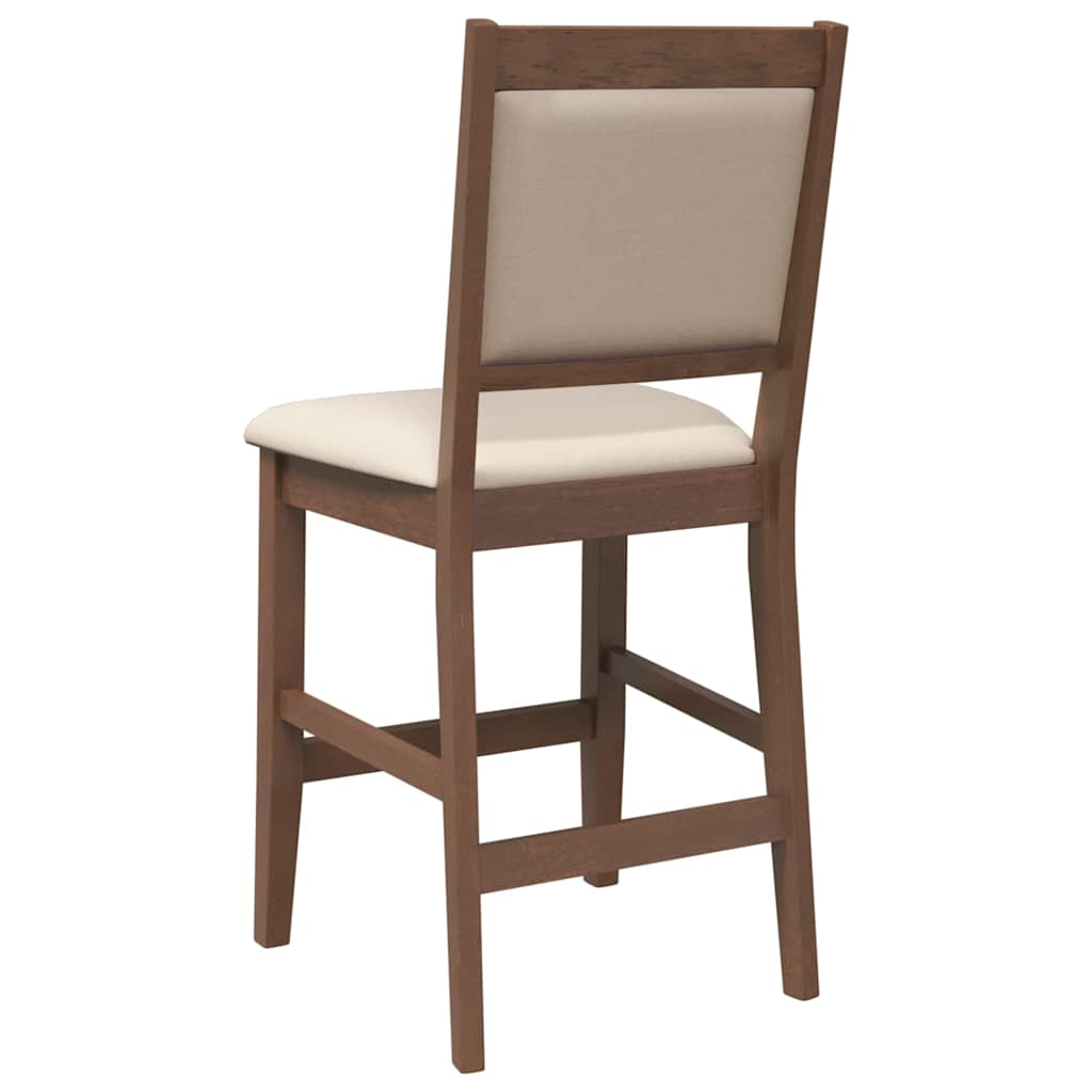 Tabourets de bar avec coussins (lot de 2) en bois massif marron et caoutchouc - XIOS