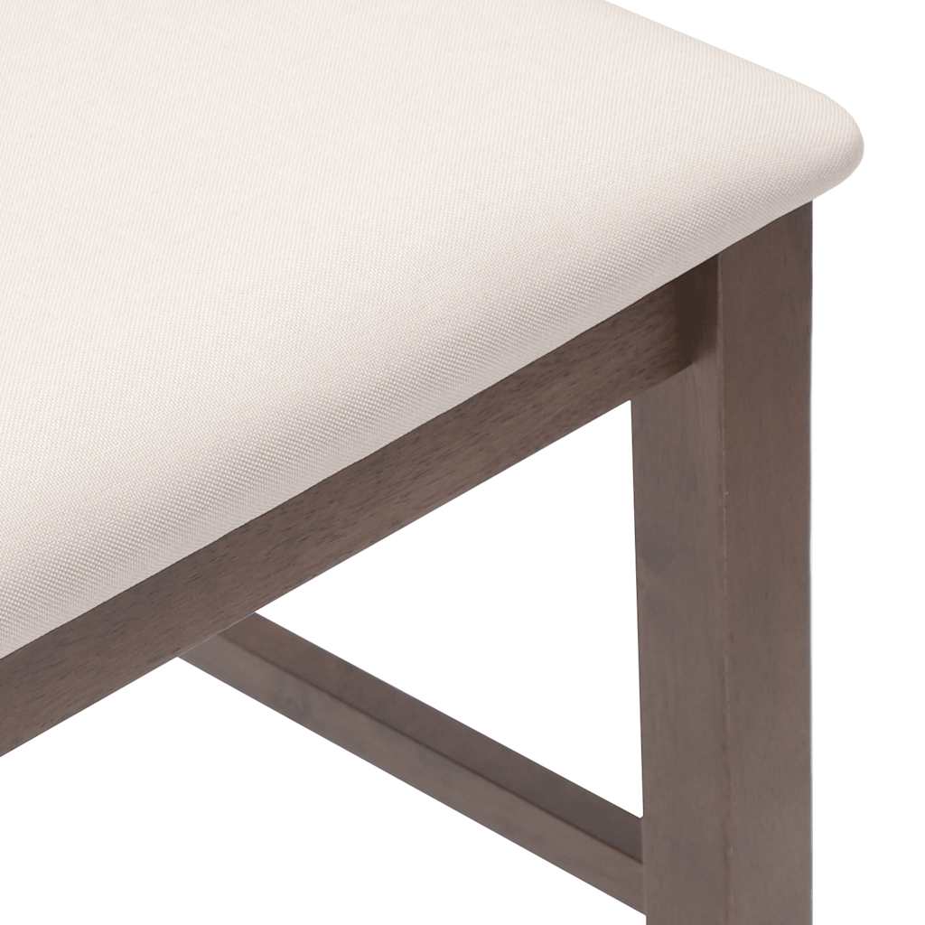 Tabourets de bar avec coussins (lot de 2) en bois massif marron et caoutchouc - XIOS