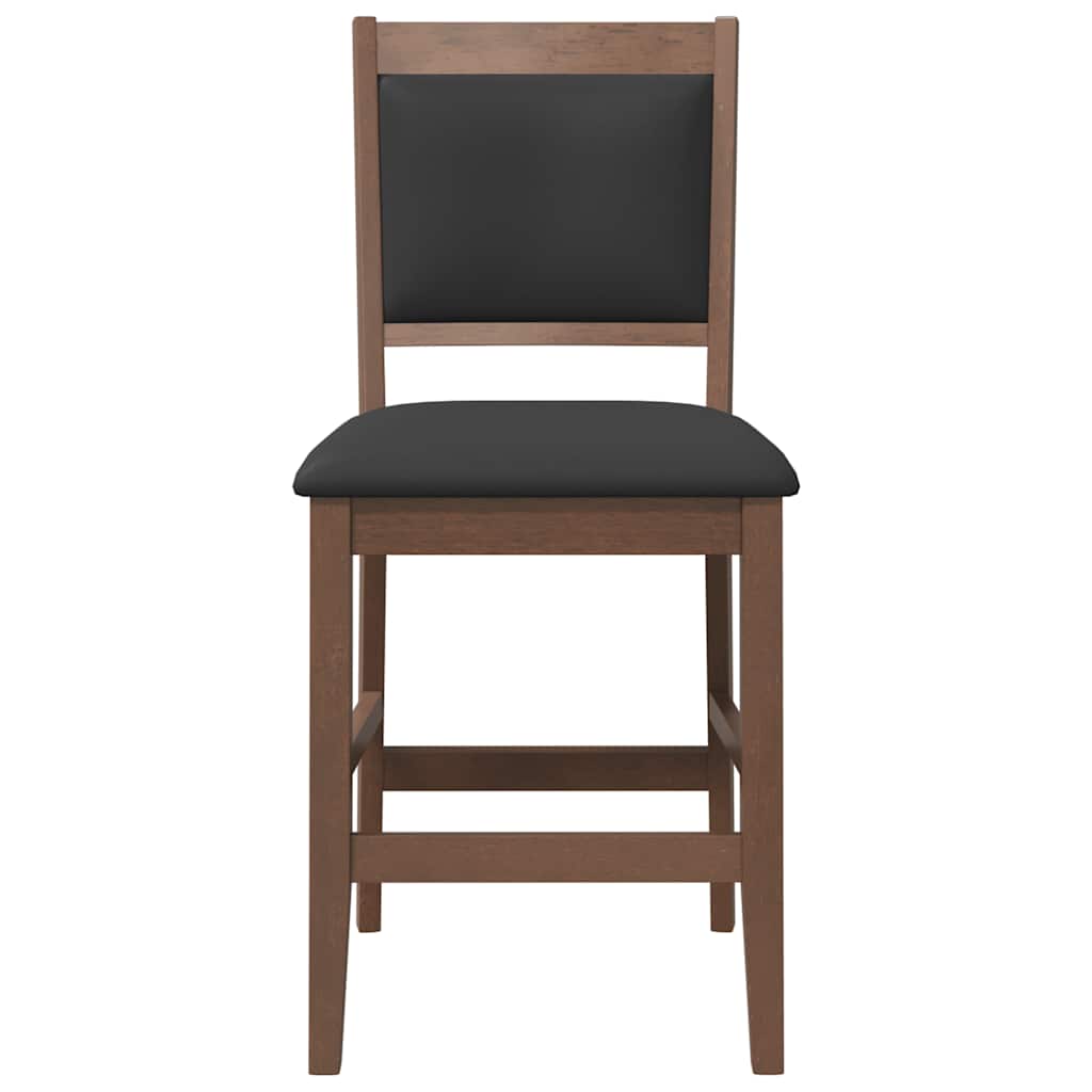 Tabourets de bar avec coussins (lot de 2) en bois massif marron et caoutchouc - XIOS