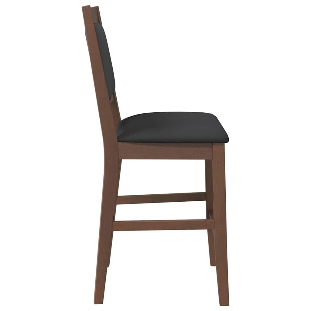 Tabourets de bar avec coussins (lot de 2) en bois massif marron et caoutchouc - XIOS