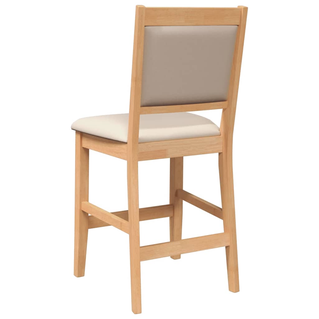 Tabourets de bar avec coussins (2 pcs) en bois massif naturel et caoutchouc - XIOS