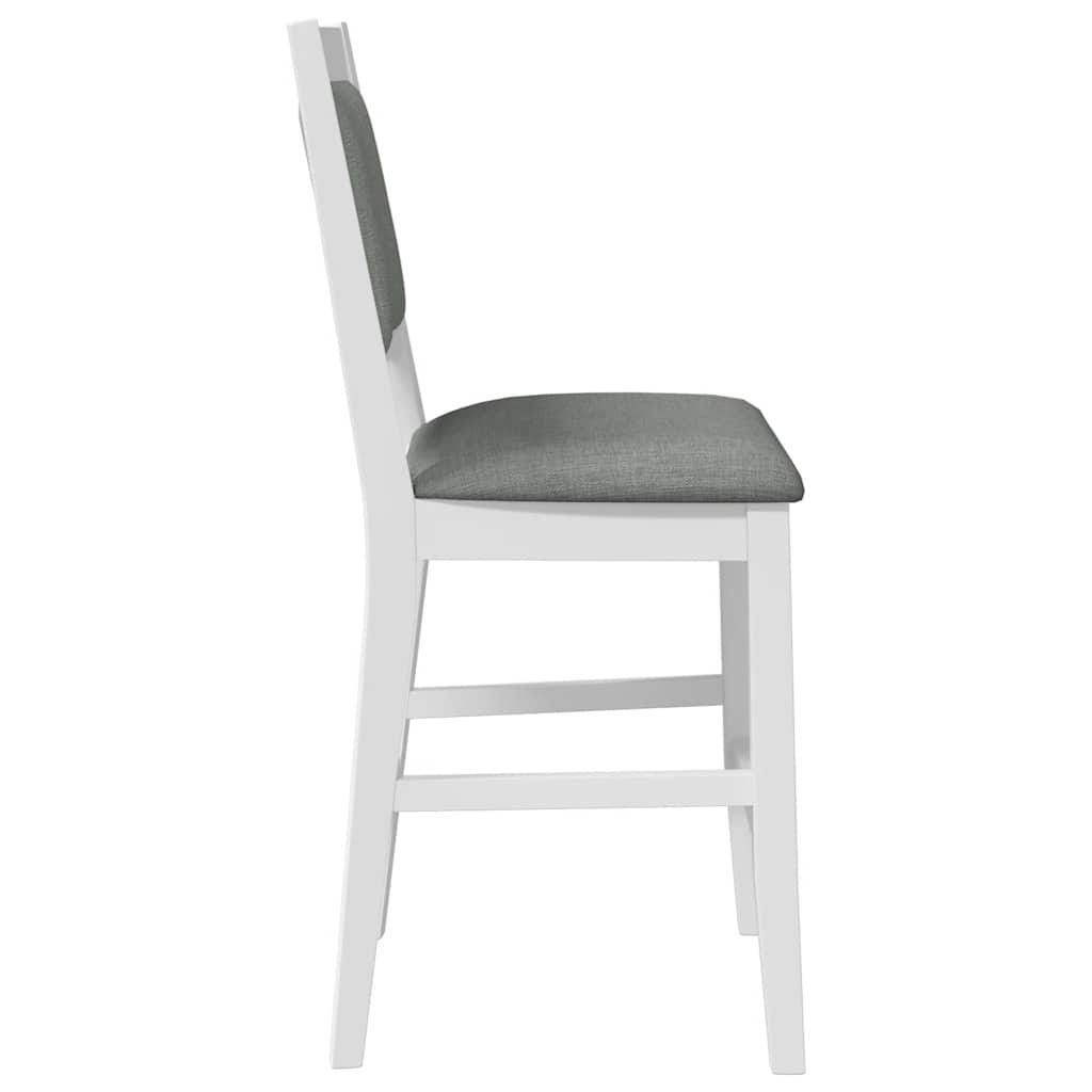 Tabourets de bar avec coussins (lot de 2) en bois massif blanc et caoutchouc - XIOS