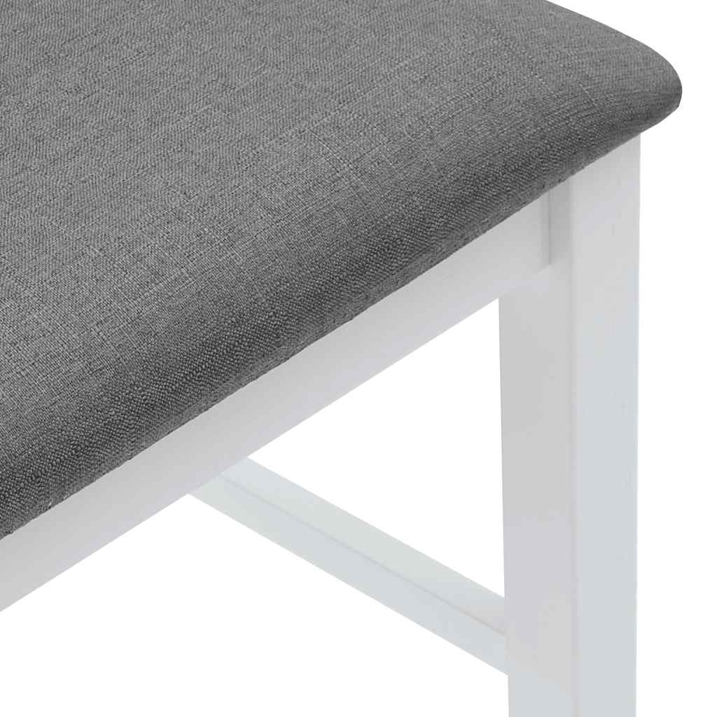 Tabourets de bar avec coussins (lot de 2) en bois massif blanc et caoutchouc - XIOS