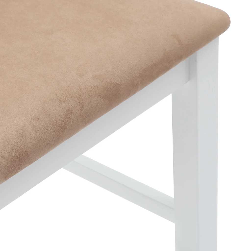 Tabourets de bar avec coussins (lot de 2) en bois massif blanc et caoutchouc - XIOS