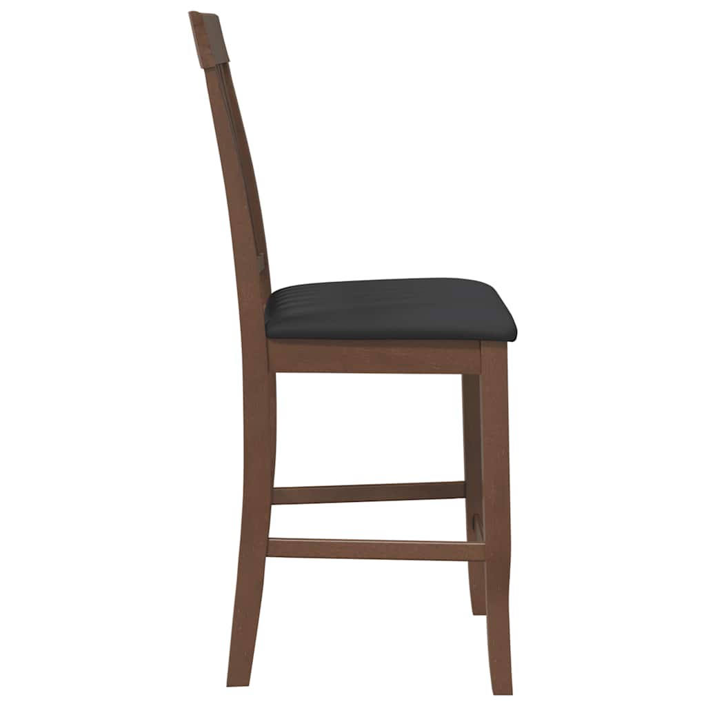 Tabourets de bar avec coussins (lot de 2) en bois massif marron et caoutchouc - XIOS