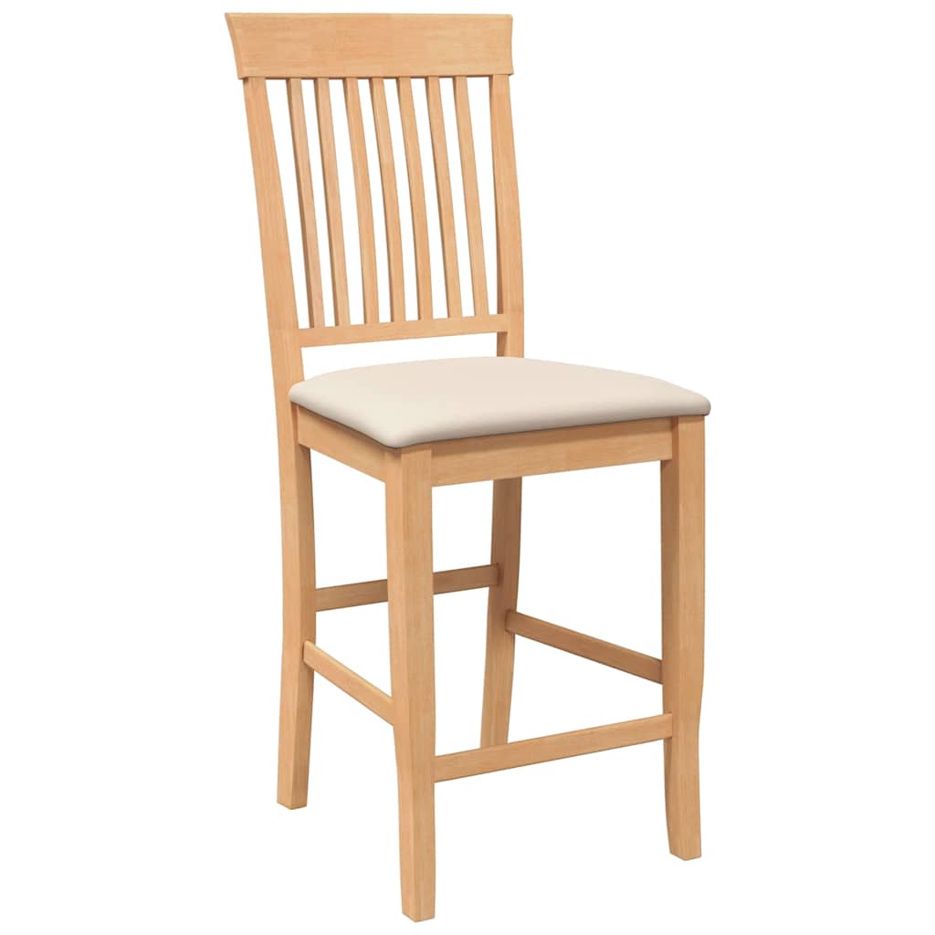 Tabourets de bar avec coussins (2 pcs) en bois massif naturel et caoutchouc - XIOS