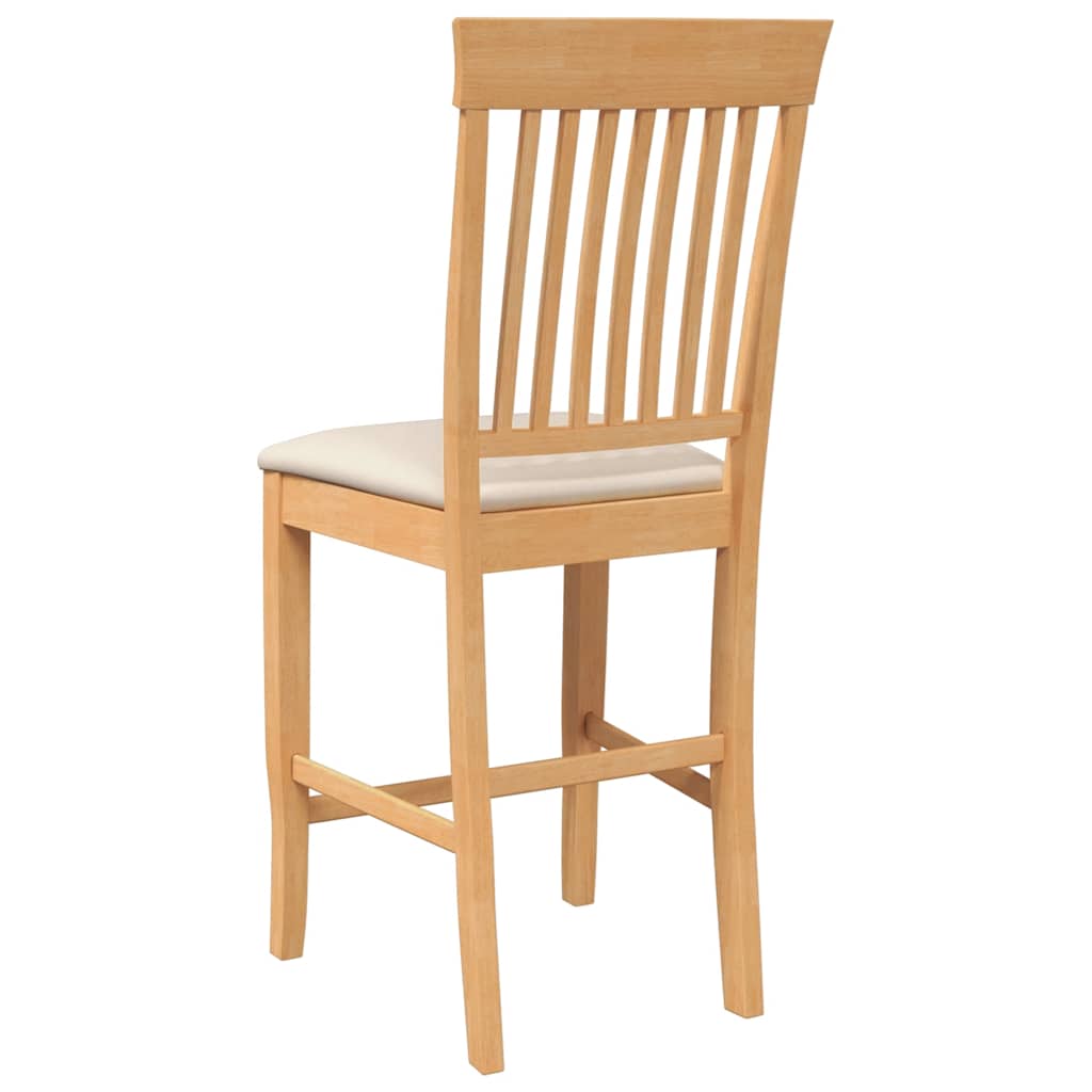Tabourets de bar avec coussins (2 pcs) en bois massif naturel et caoutchouc - XIOS