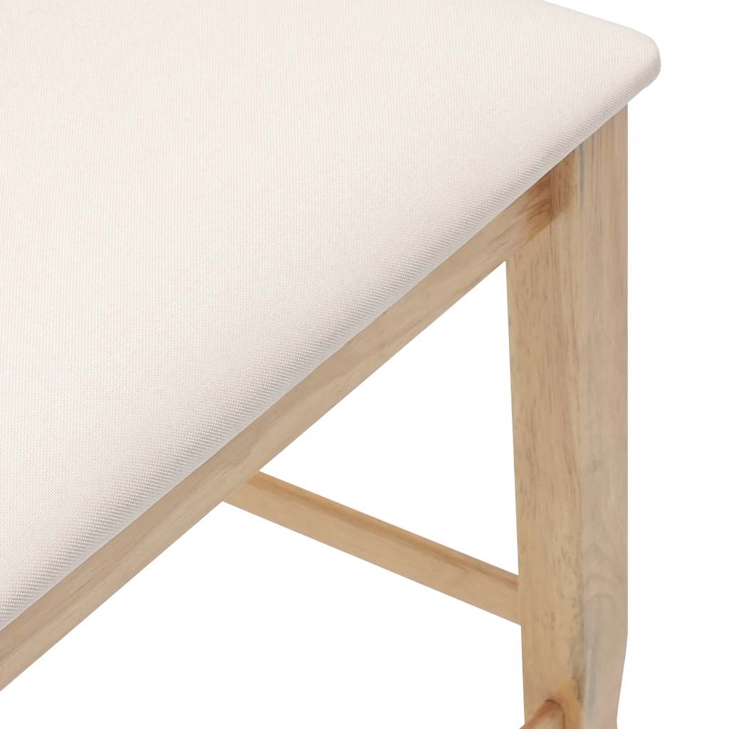 Tabourets de bar avec coussins (2 pcs) en bois massif naturel et caoutchouc - XIOS