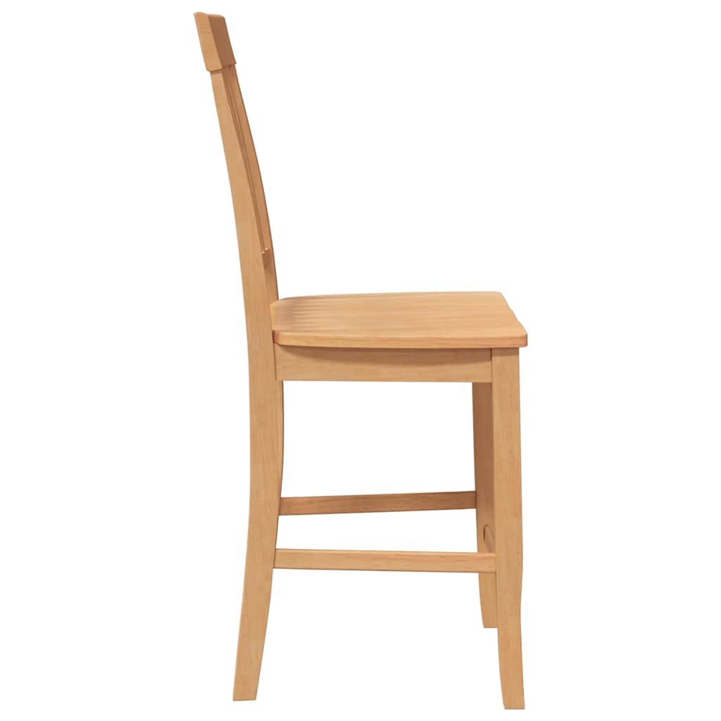 Tabourets de bar (lot de 2) en bois massif naturel et caoutchouc - XIOS