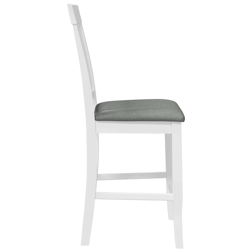 Tabourets de bar avec coussins (lot de 2) en bois massif blanc et caoutchouc - XIOS
