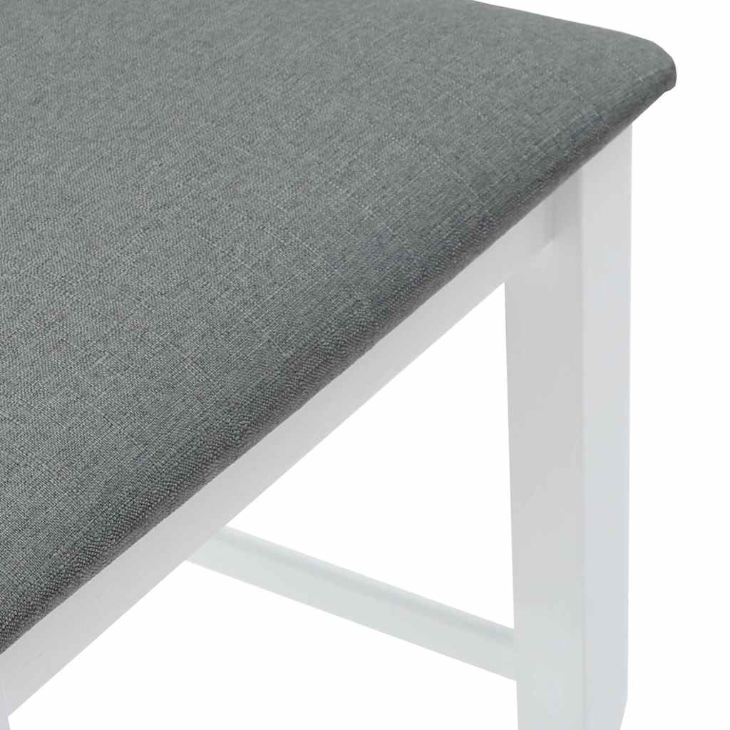 Tabourets de bar avec coussins (lot de 2) en bois massif blanc et caoutchouc - XIOS