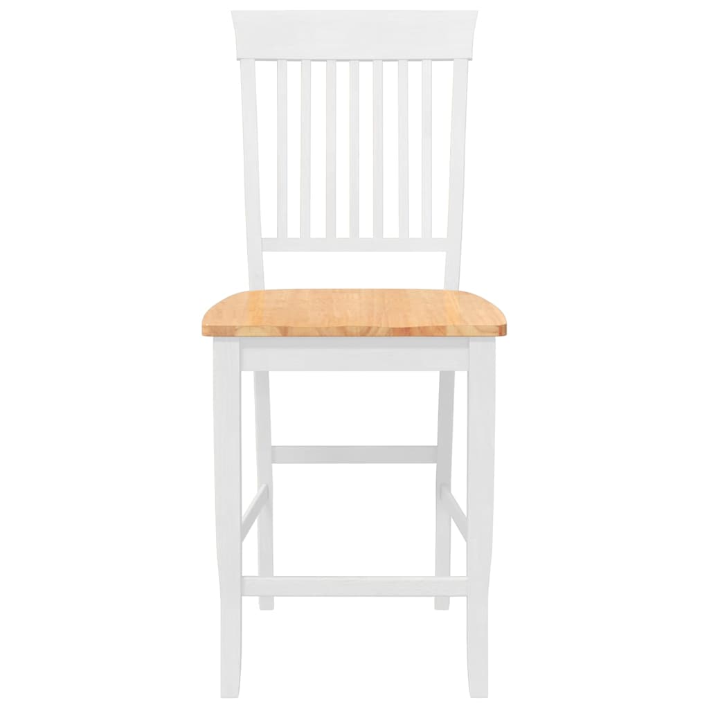 Tabourets de bar (lot de 2) en bois massif blanc et caoutchouc - XIOS