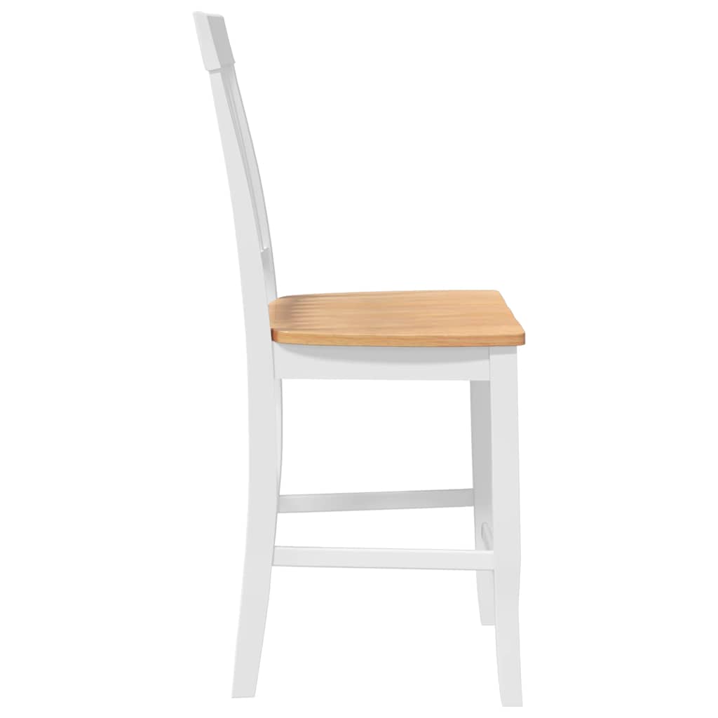 Tabourets de bar (lot de 2) en bois massif blanc et caoutchouc - XIOS