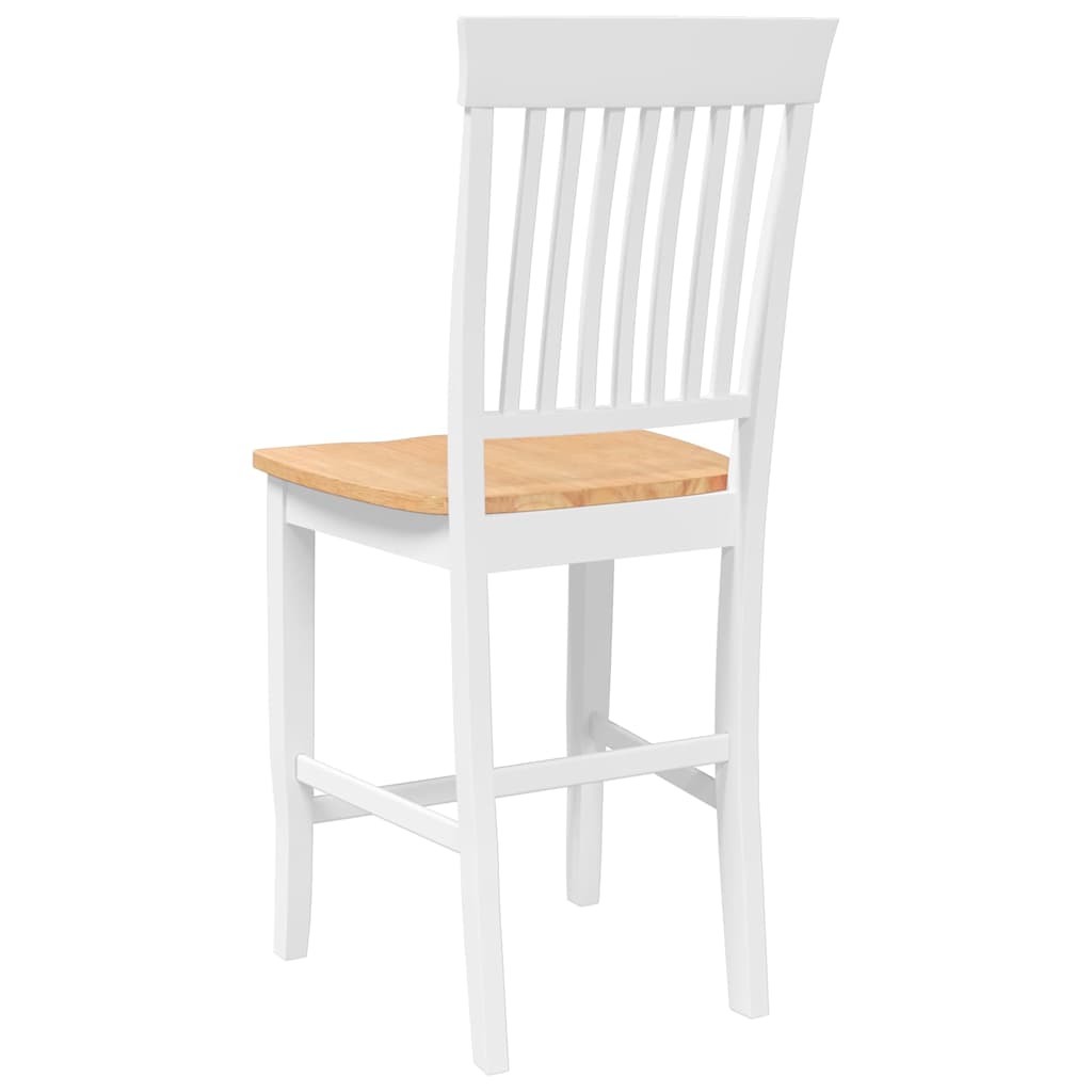 Tabourets de bar (lot de 2) en bois massif blanc et caoutchouc - XIOS
