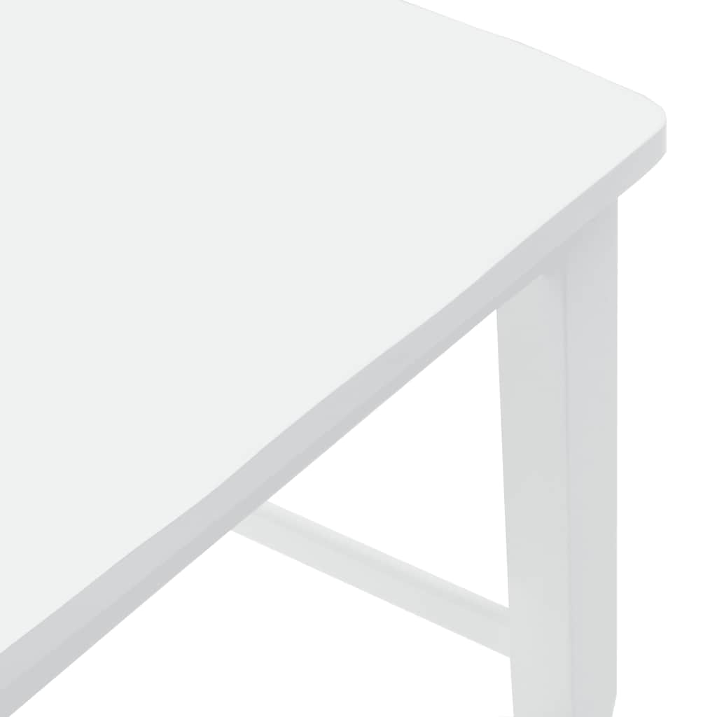 Tabourets de bar (lot de 2) en bois massif blanc et caoutchouc - XIOS