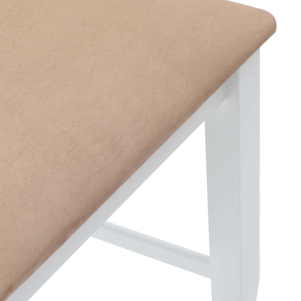Tabourets de bar avec coussins (lot de 2) en bois massif blanc et caoutchouc - XIOS