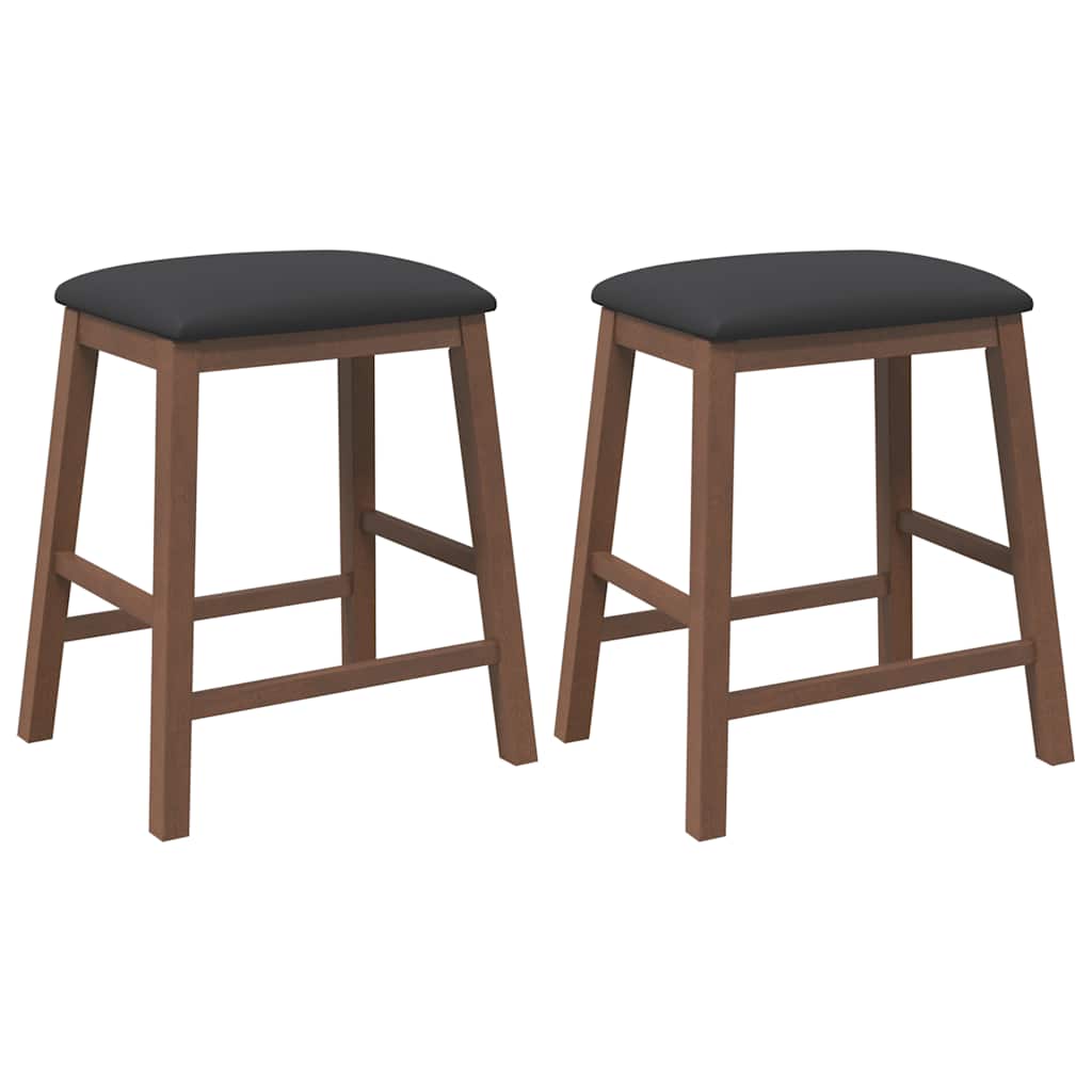 chaises de bar avec coussins 2 pcs marron bois massif d'hévéa - XIOS