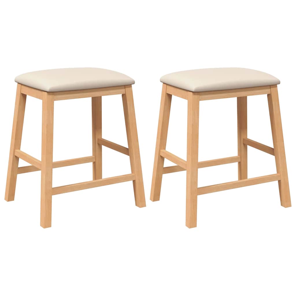 chaises de bar avec coussins 2 pcs bois massif d'hévéa - XIOS