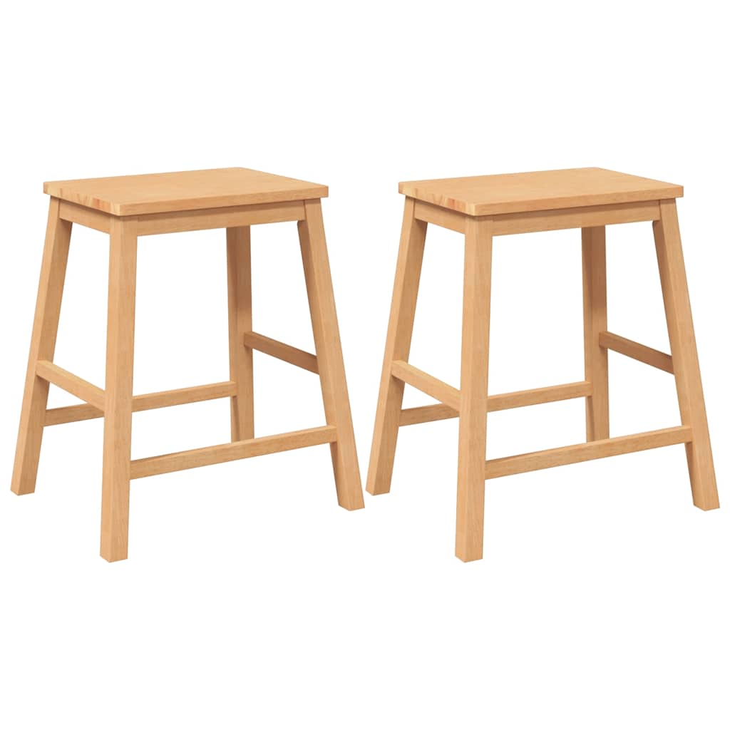 Chaises de bar lot de 2 bois massif d'hévéa - XIOS