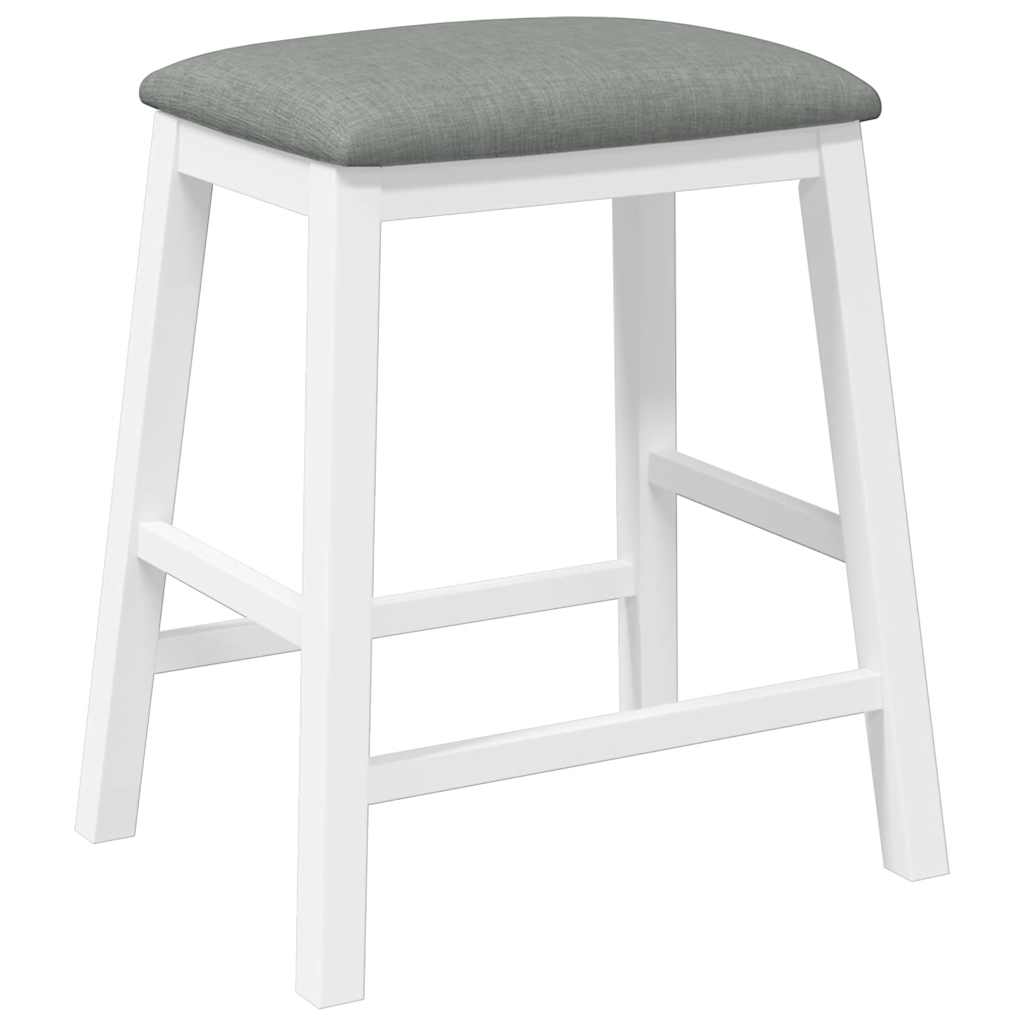 Chaises de bar avec coussins 2 pcs blanc bois massif d'hévéa - XIOS