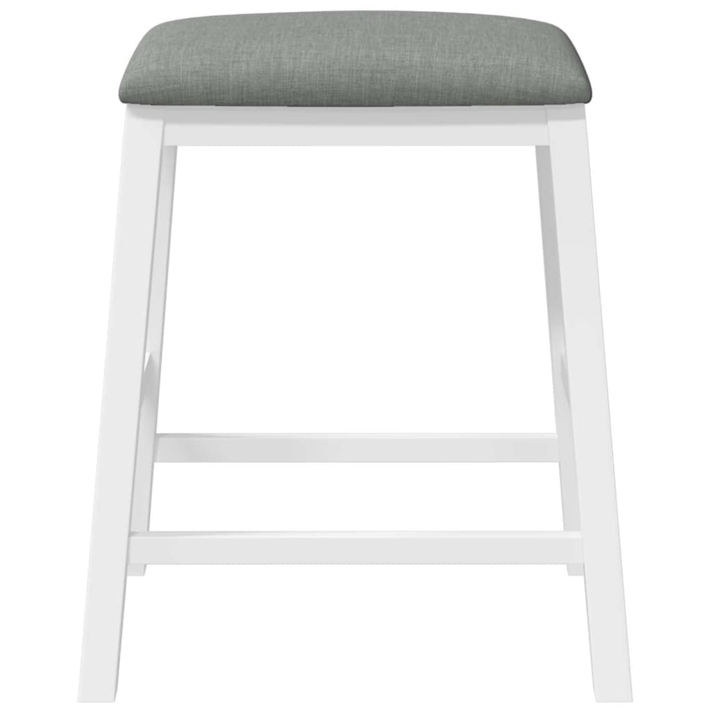 Chaises de bar avec coussins 2 pcs blanc bois massif d'hévéa - XIOS